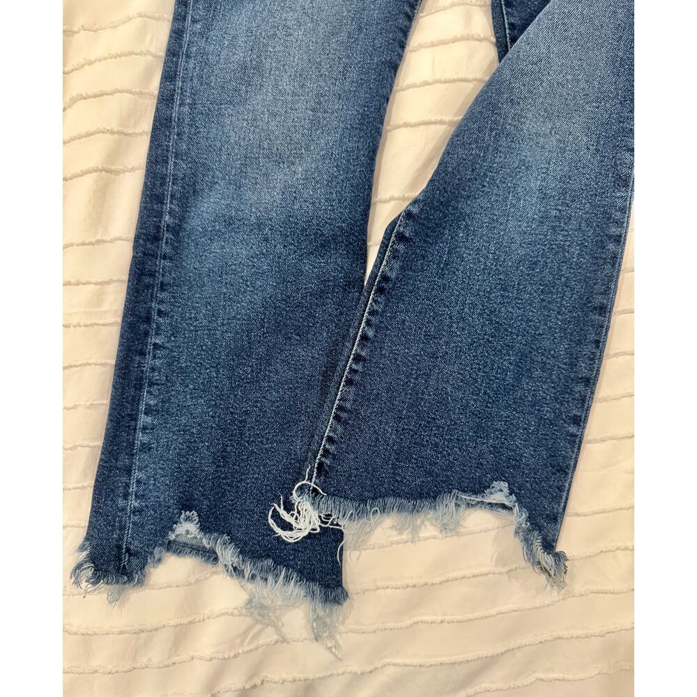 7 For All Mankind Luxe Vintage Slim Kick Jeans Deep Soul Raw Hem Women's 27 - Picture 7 of 16
